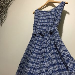 Addy Frock in Lake Tufted Plaid Voile by Ivey Abitz