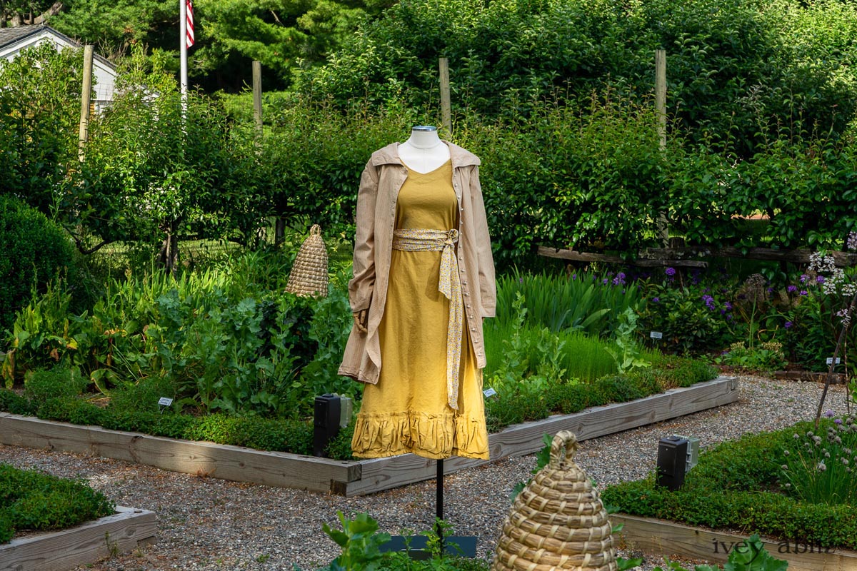 Ivey Abitz Look 9 from Collection no. 63 Sartorial Sanctuary. Bespoke clothing for women. In an herb garden at Boscobel.
